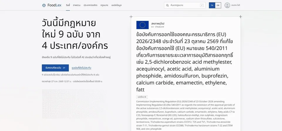 หน้า “วันนี้” กฎหมายใหม่ที่รอรับทราบ